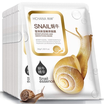 10pcs Korean Snail Essence Facial Mask